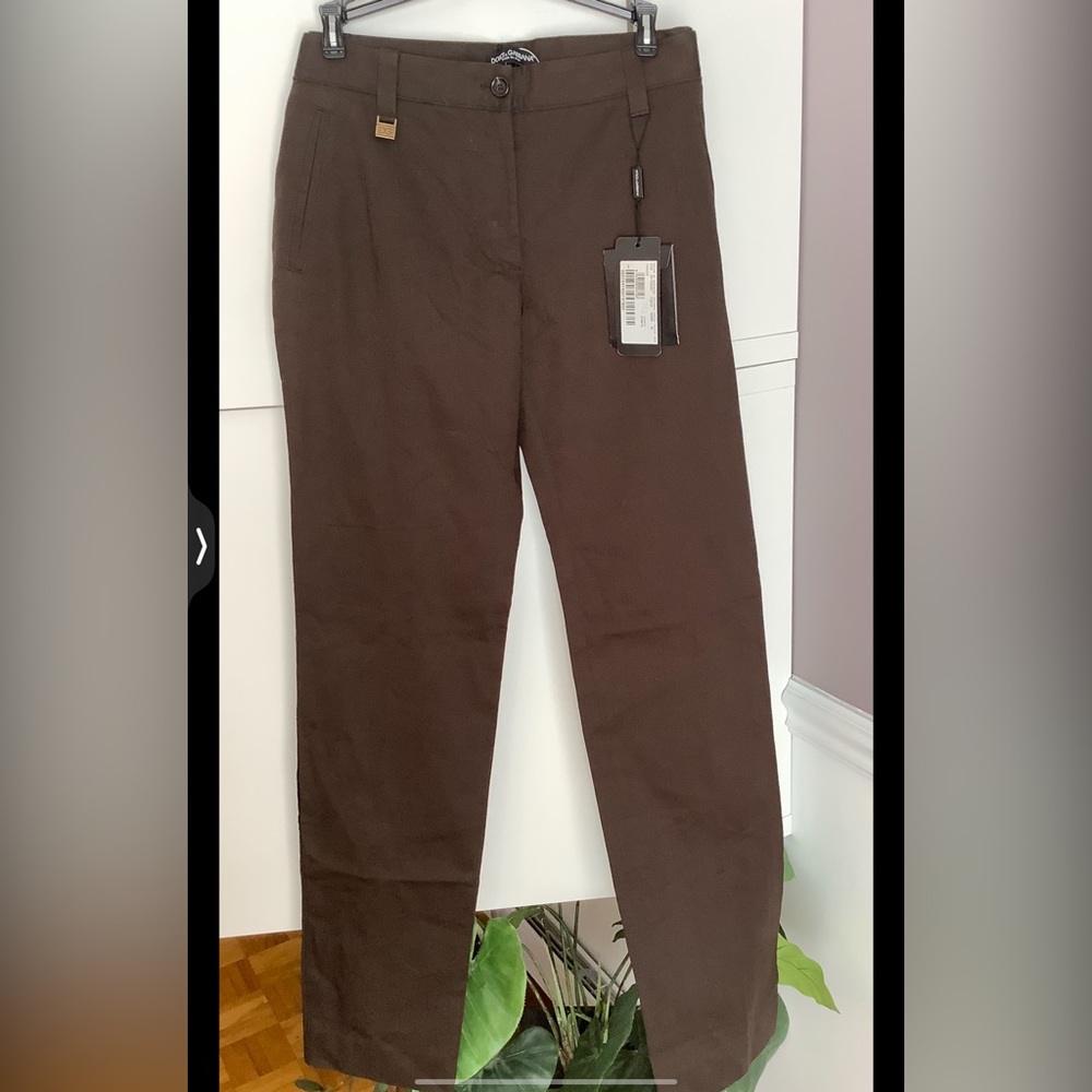 Dolce & Gabbana Brown Straight-Leg Trousers
